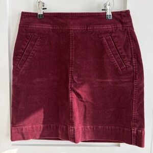 LOFT Women’s Corduroy Skirt Maroon/Burgundy Size 0P